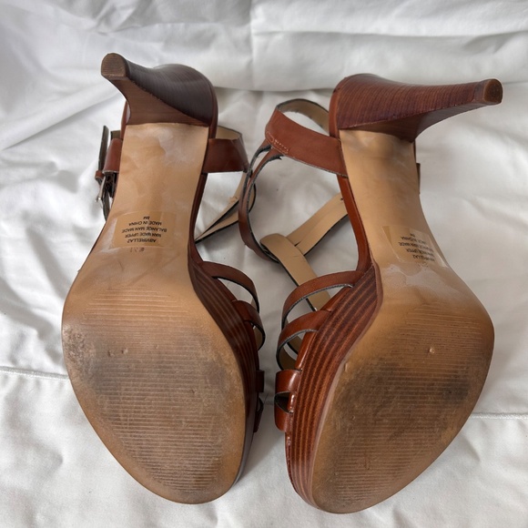 Audrey Brooke Brown Leather Strappy Heels – Size 8.5 - Picture 7 of 8